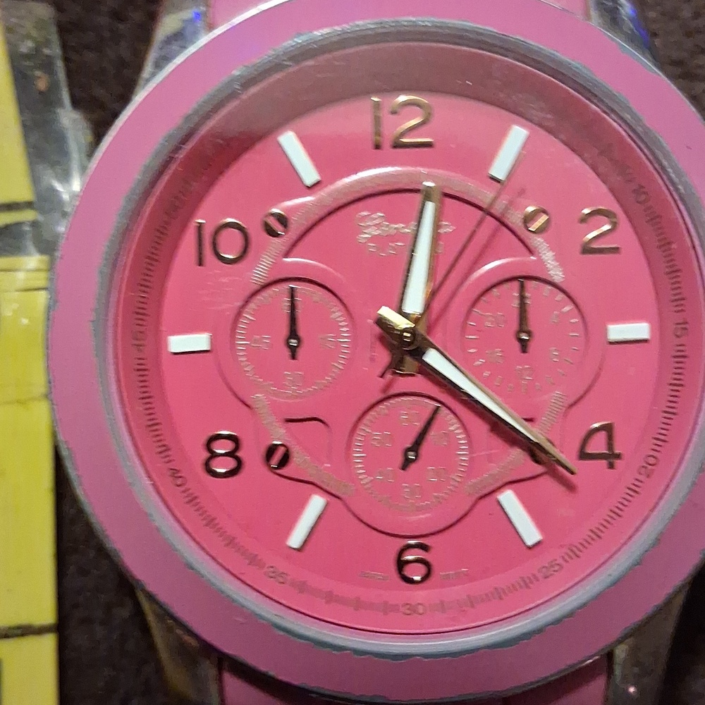 Pink Geneva Unisex Geneva Boyfriend Chronograph Analog Watch